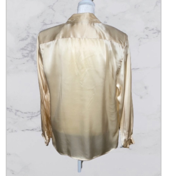 100% Ivory Silk Luxury Vintage Paul Alexander Blouse Top 14 NO BIG Just PLUS❣️ - Picture 3 of 9